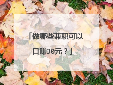 做哪些兼职可以日赚30元?
