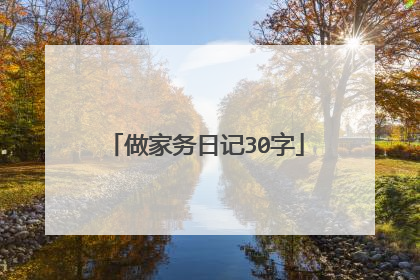 做家务日记30字