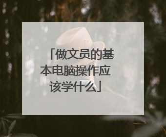 做文员的基本电脑操作应该学什么