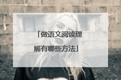 做语文阅读理解有哪些方法