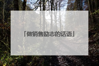 做销售励志的话语