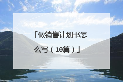 做销售计划书怎么写(10篇)