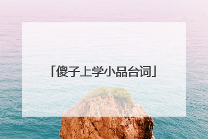 傻子上学小品台词