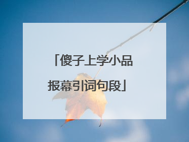 傻子上学小品报幕引词句段