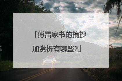 傅雷家书的摘抄加赏析有哪些?