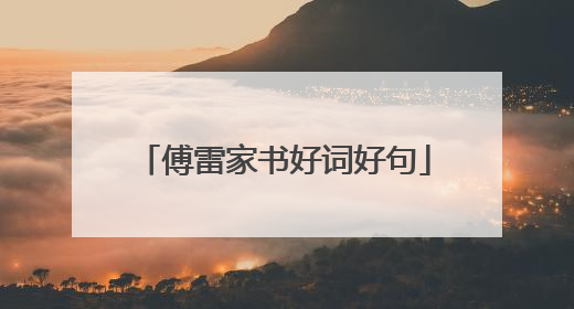 傅雷家书好词好句