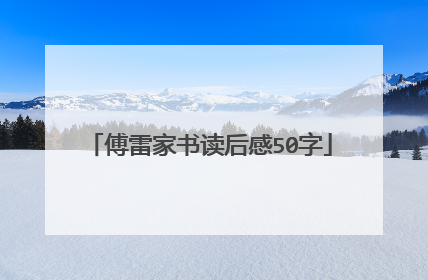 傅雷家书读后感50字