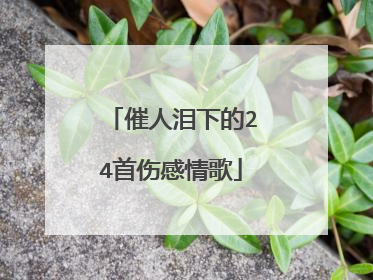 催人泪下的24首伤感情歌