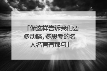 像这样告诉我们要多动脑,多思考的名人名言有那句