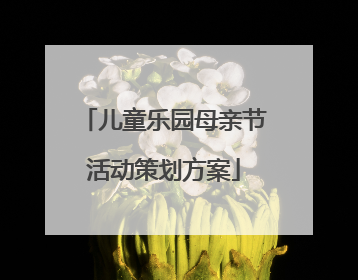 儿童乐园母亲节活动策划方案
