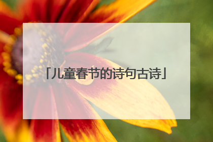 儿童春节的诗句古诗