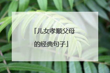 儿女孝顺父母的经典句子