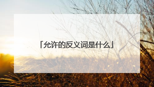 允许的反义词是什么