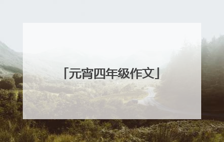 元宵四年级作文