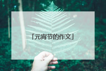 元宵节的作文