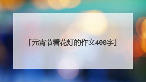 元宵节看花灯的作文400字