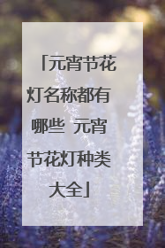 元宵节花灯名称都有哪些 元宵节花灯种类大全