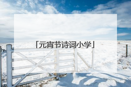 元宵节诗词小学