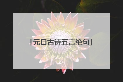 元日古诗五言绝句