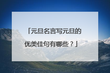 元旦名言写元旦的优美佳句有哪些？