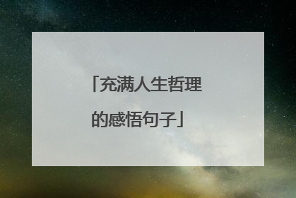 充满人生哲理的感悟句子