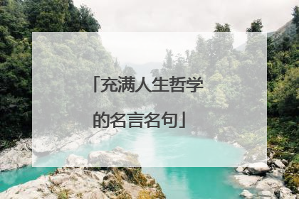 充满人生哲学的名言名句
