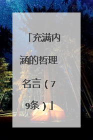 充满内涵的哲理名言（79条）