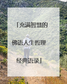 充满智慧的佛语人生哲理经典语录