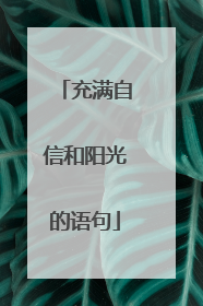 充满自信和阳光的语句