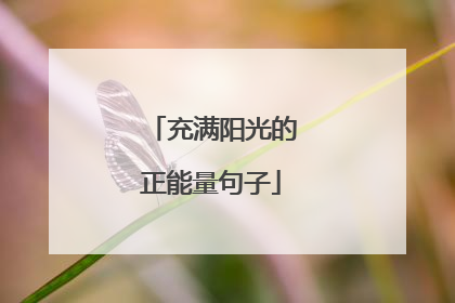 充满阳光的正能量句子