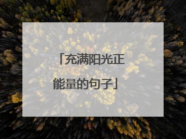 充满阳光正能量的句子