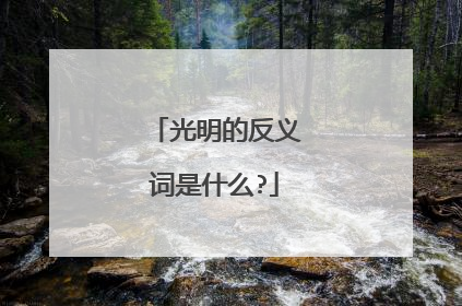 光明的反义词是什么?