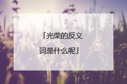 光荣的反义词是什么呢