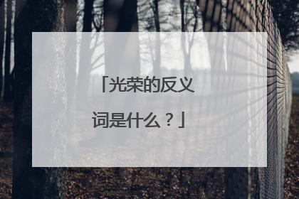 光荣的反义词是什么？