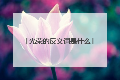 光荣的反义词是什么