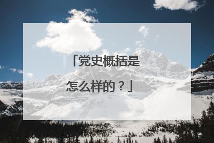 党史概括是怎么样的？