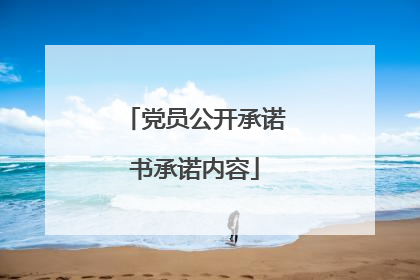 党员公开承诺书承诺内容