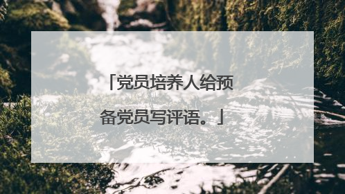 党员培养人给预备党员写评语。