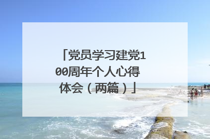 党员学习建党100周年个人心得体会(两篇)