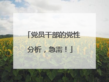 党员干部的党性分析,急需!