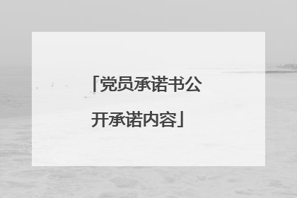 党员承诺书公开承诺内容