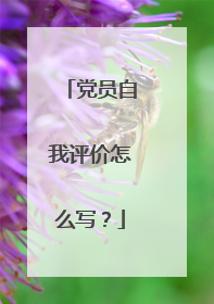 党员自我评价怎么写?