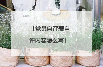 党员自评表自评内容怎么写