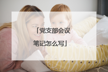 党支部会议笔记怎么写
