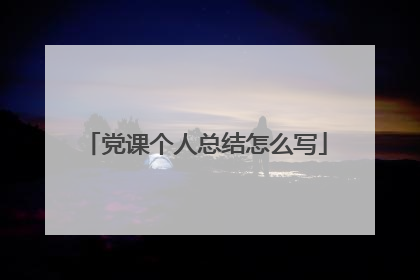党课个人总结怎么写