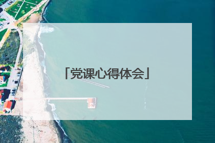 党课心得体会