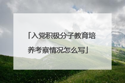 入党积极分子教育培养考察情况怎么写