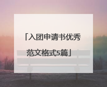 入团申请书优秀范文格式5篇