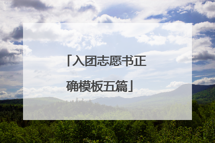 入团志愿书正确模板五篇