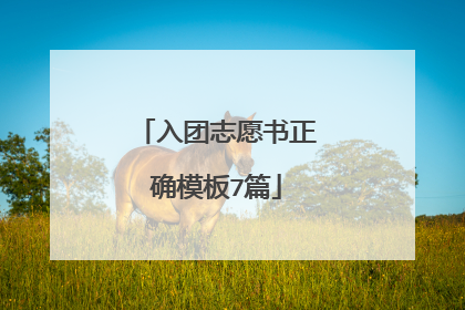 入团志愿书正确模板7篇